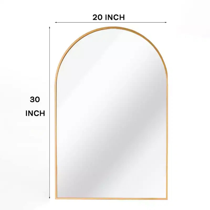 20 X 30 Arched Decorative Wall Mirror, Modern Metal Framed Vanity Mirror for Entryway, Living Room, Bedroom