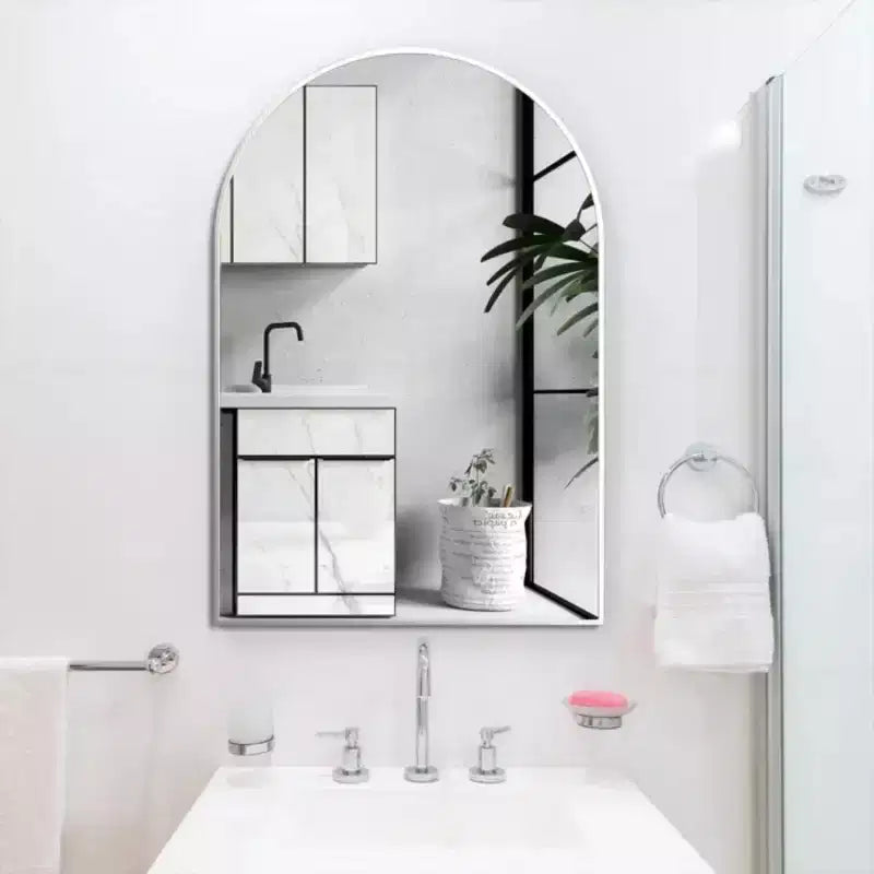 20 X 30 Arched Decorative Wall Mirror, Modern Metal Framed Vanity Mirror for Entryway, Living Room, Bedroom