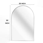 20 X 30 Arched Decorative Wall Mirror, Modern Metal Framed Vanity Mirror for Entryway, Living Room, Bedroom