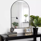 20 X 30 Arched Decorative Wall Mirror, Modern Metal Framed Vanity Mirror for Entryway, Living Room, Bedroom