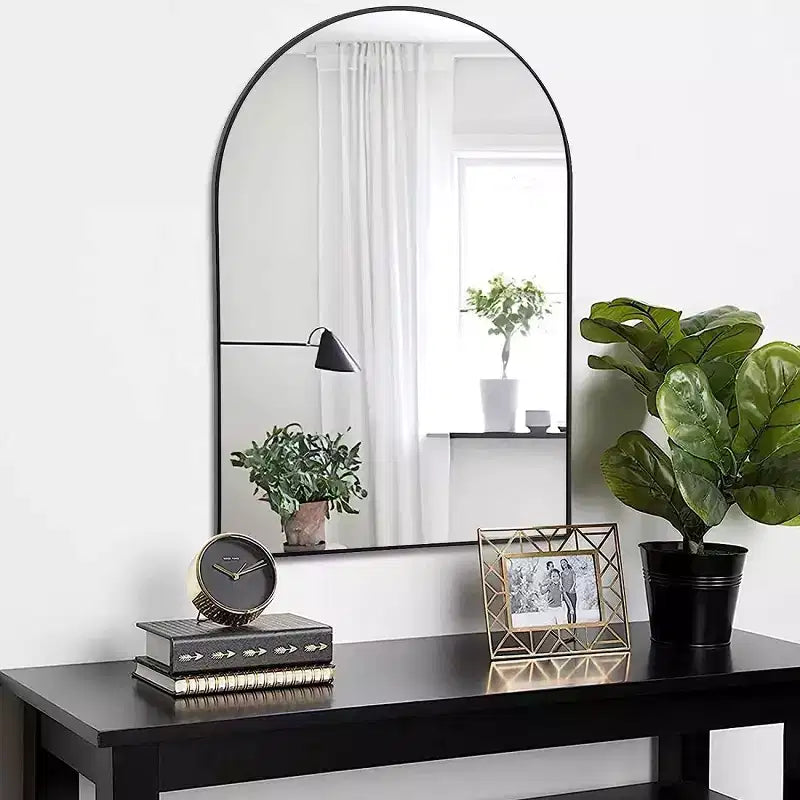 20 X 30 Arched Decorative Wall Mirror, Modern Metal Framed Vanity Mirror for Entryway, Living Room, Bedroom