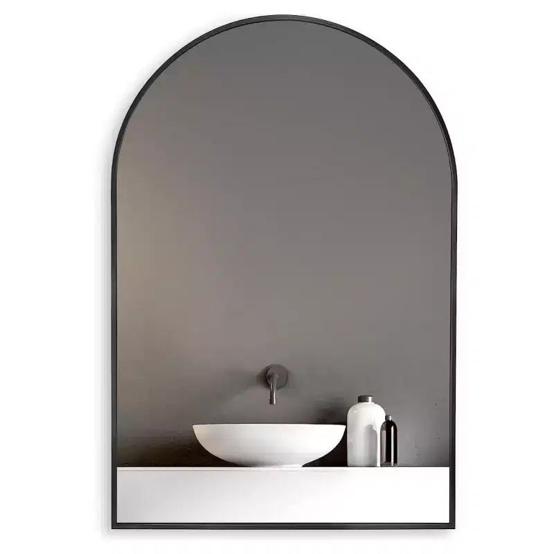20 X 30 Arched Decorative Wall Mirror, Modern Metal Framed Vanity Mirror for Entryway, Living Room, Bedroom
