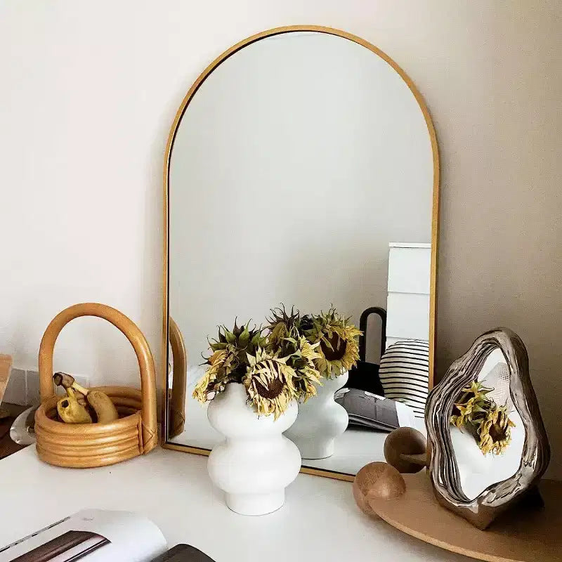 20 X 30 Arched Decorative Wall Mirror, Modern Metal Framed Vanity Mirror for Entryway, Living Room, Bedroom