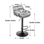 25-33H Swivel Bar Stools with Adjustable Height,Woven Counter Height Bar Stools with Cushion for Kitchen & Home Bar,250lbs Capacity