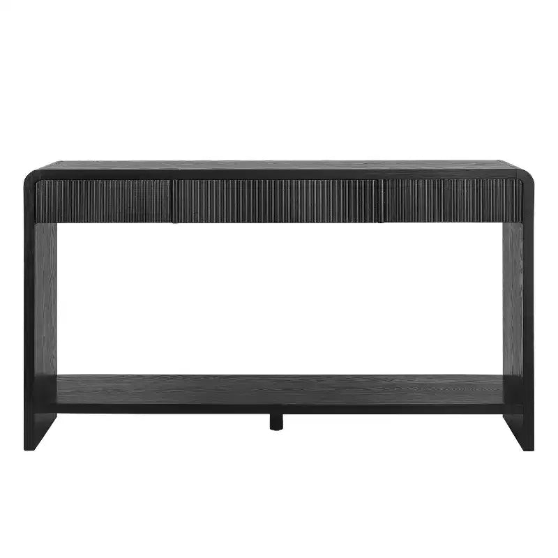 3-Drawer Farmhouse Console Table with Vertical Slats, Entryway Table Couch Table Sofa Table for Living Room, Hallway or Behind Sofa
