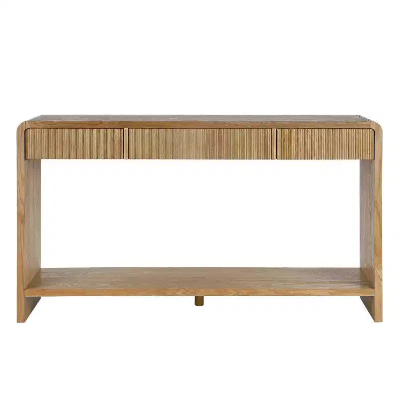 3-Drawer Farmhouse Console Table with Vertical Slats, Entryway Table Couch Table Sofa Table for Living Room, Hallway or Behind Sofa
