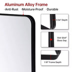 Square Bathroom Mirror with Tempered Glass, 36x36 Vanity Mirror, Anti-Rust Aluminum Framed
