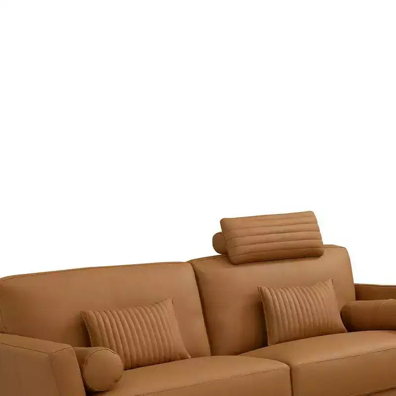 68" Sofa Saddle Tan Leather