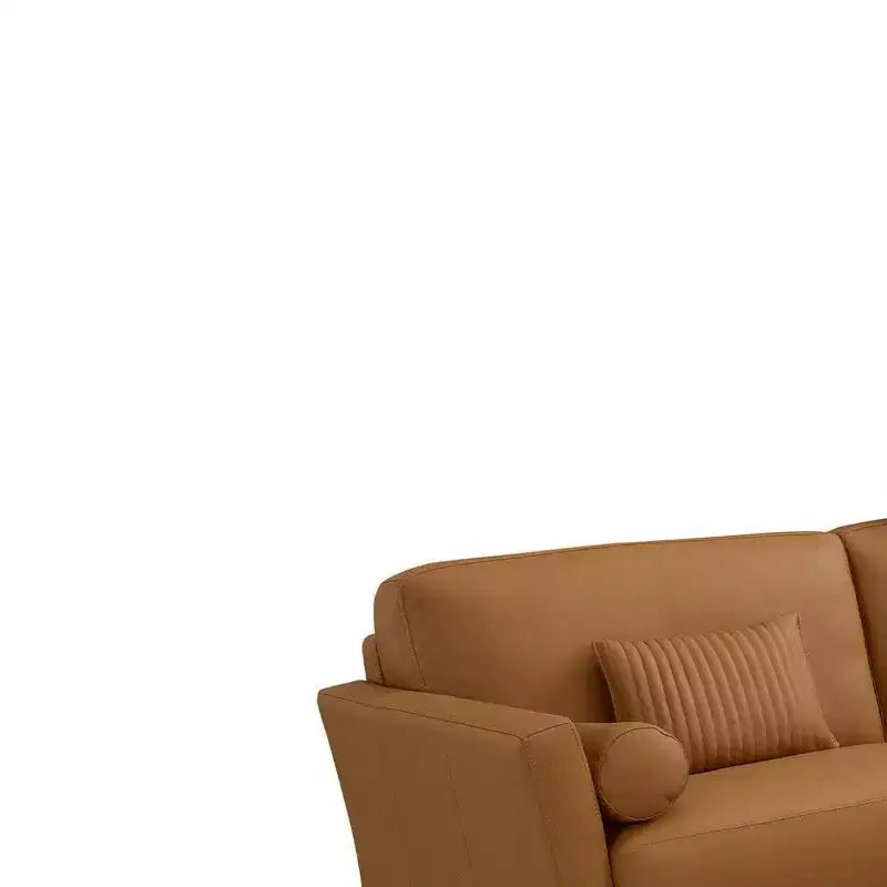 68" Sofa Saddle Tan Leather