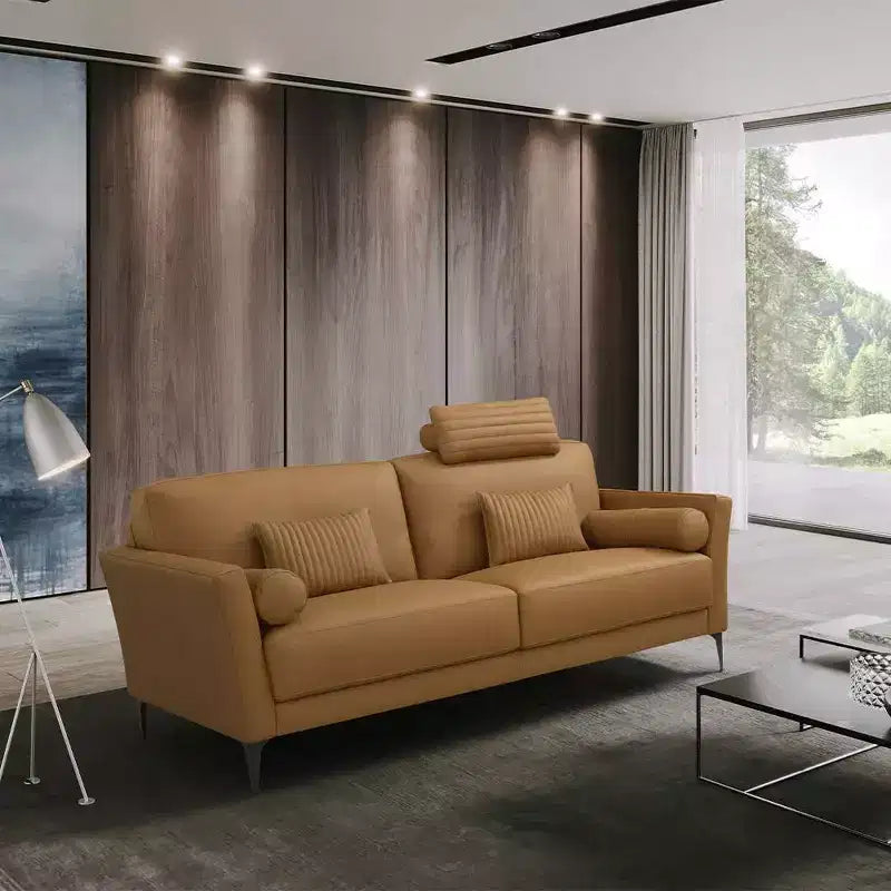 68" Sofa Saddle Tan Leather