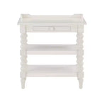 Nightstand Antique White: Mid-Century Modern Farmhouse Style with Open Shelf