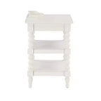 Nightstand Antique White: Mid-Century Modern Farmhouse Style with Open Shelf