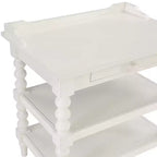Nightstand Antique White: Mid-Century Modern Farmhouse Style with Open Shelf