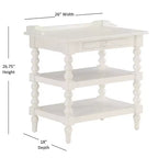 Nightstand Antique White: Mid-Century Modern Farmhouse Style with Open Shelf