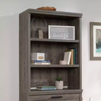 Aspen Post Hutch Top Pebble Pine: Modern Farmhouse Office Cabinet, MDF Frame, 2 Fixed Shelves, 25 lb Capacity