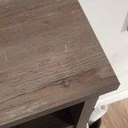 Aspen Post Hutch Top Pebble Pine: Modern Farmhouse Office Cabinet, MDF Frame, 2 Fixed Shelves, 25 lb Capacity