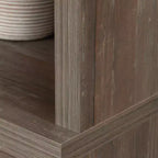 Aspen Post Hutch Top Pebble Pine: Modern Farmhouse Office Cabinet, MDF Frame, 2 Fixed Shelves, 25 lb Capacity