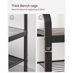 Coat Rack, Hall Tree with Shoe Bench Greige and Black